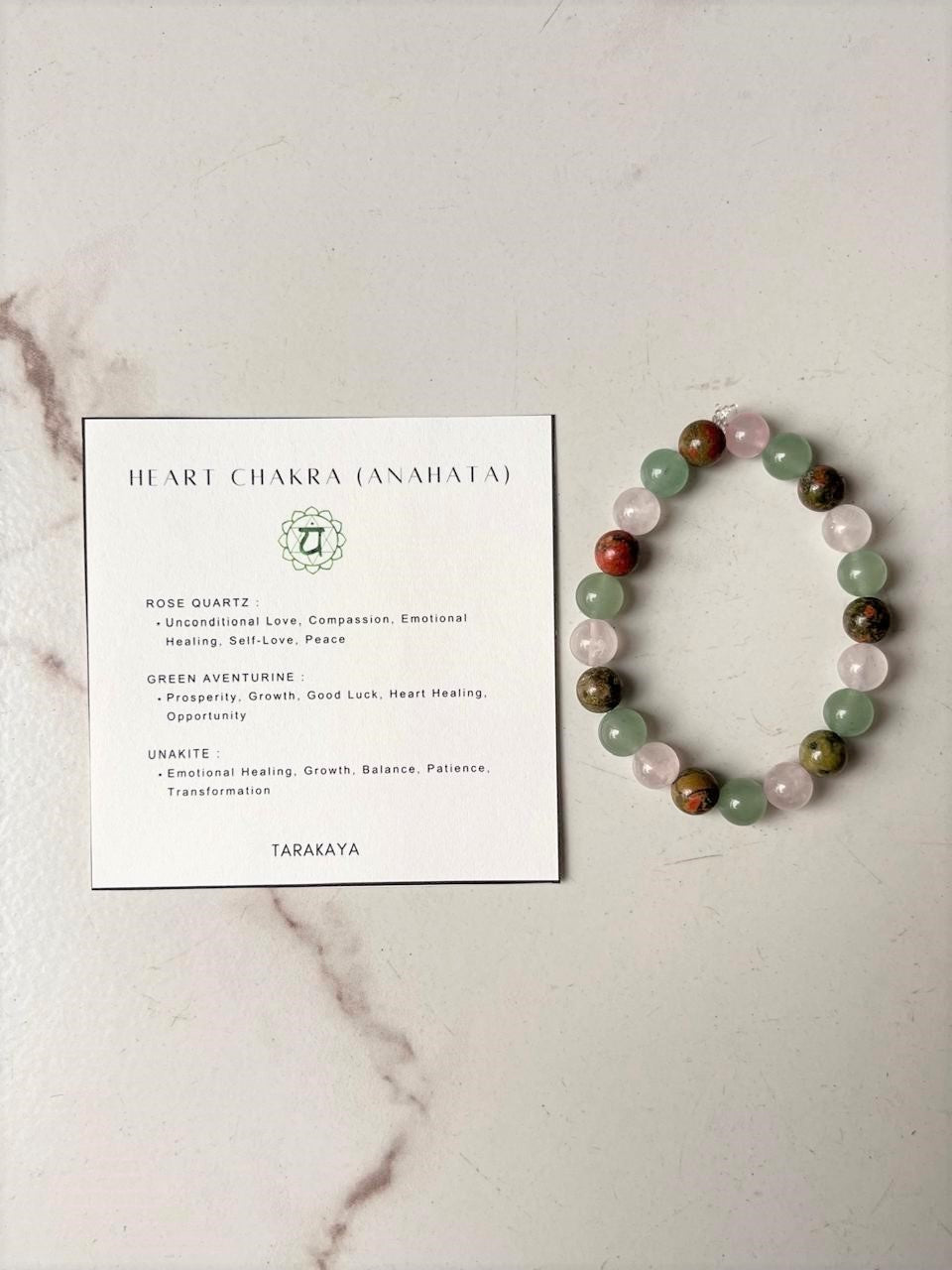 Heart Chakra (Anahata) 8mm Natural Crystal Bracelet