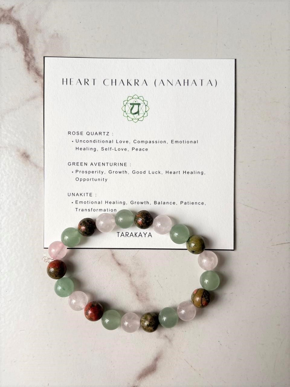Heart Chakra (Anahata) 8mm Natural Crystal Bracelet