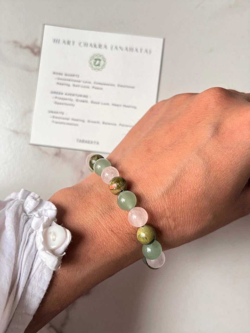 Heart Chakra (Anahata) 8mm Natural Crystal Bracelet