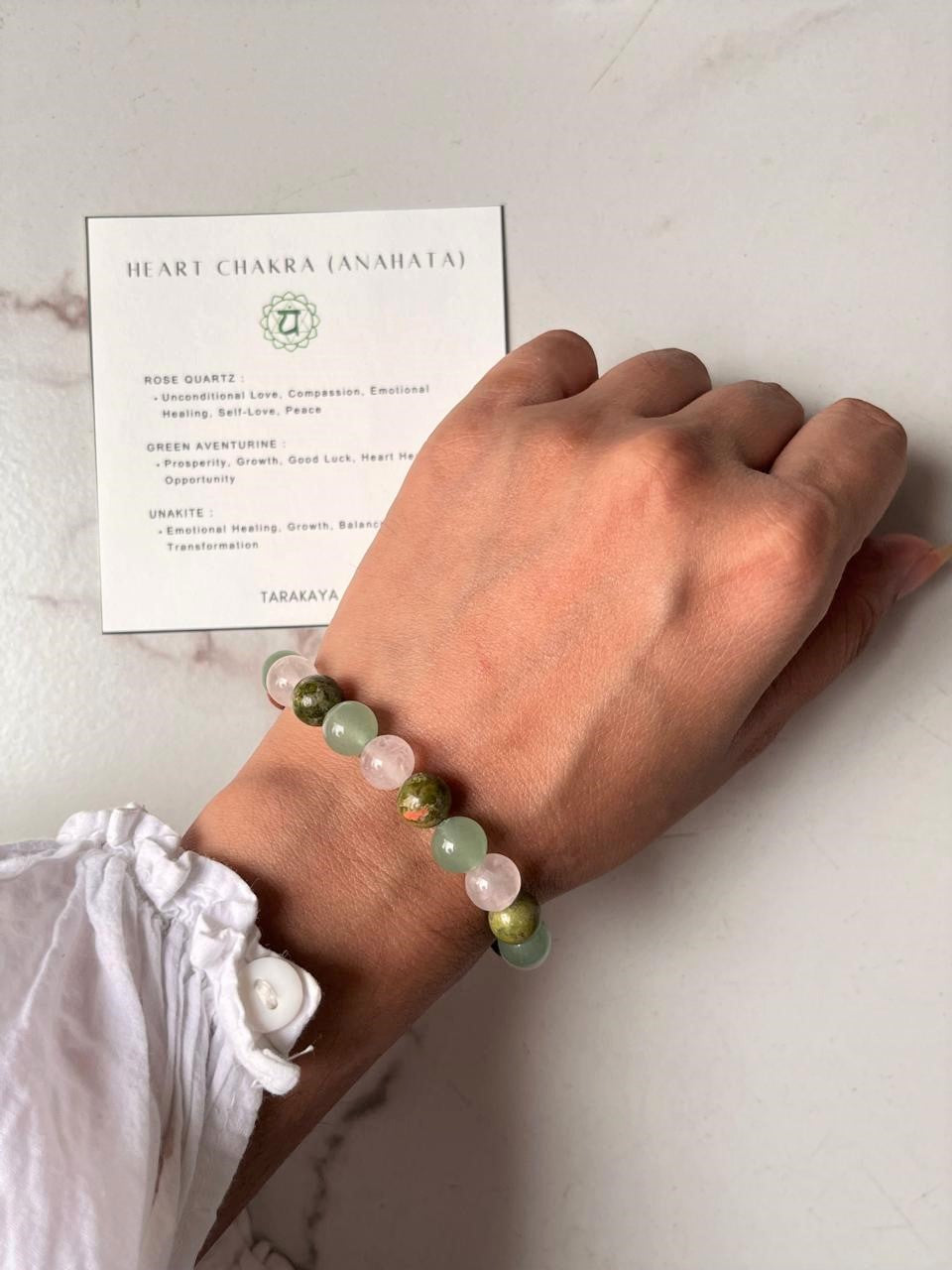 Heart Chakra (Anahata) 8mm Natural Crystal Bracelet