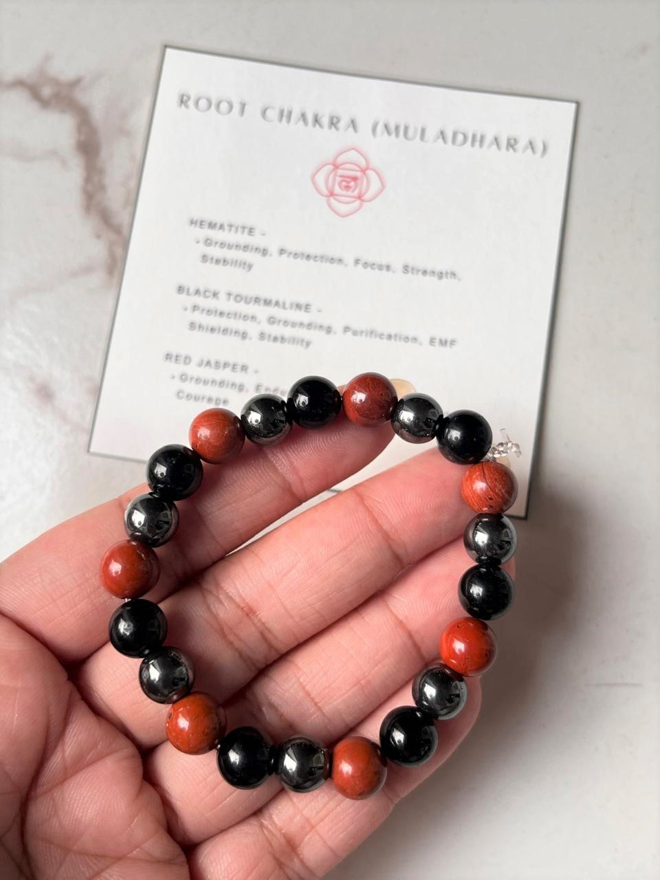 Root Chakra (Muladhara) 8mm Natural Crystal Bracelet