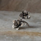 Antique Bohemian Handcrafted Double Roses Adjustable 925 Sterling Silver Ring