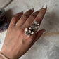 Antique Bohemian Handcrafted Double Roses Adjustable 925 Sterling Silver Ring