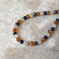 Lapis lazuli, Moonstone & Citrine 4mm Round Handcrafted 925 Sterling Silver Bracelet