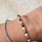 Lapis lazuli, Moonstone & Citrine 4mm Round Handcrafted 925 Sterling Silver Bracelet