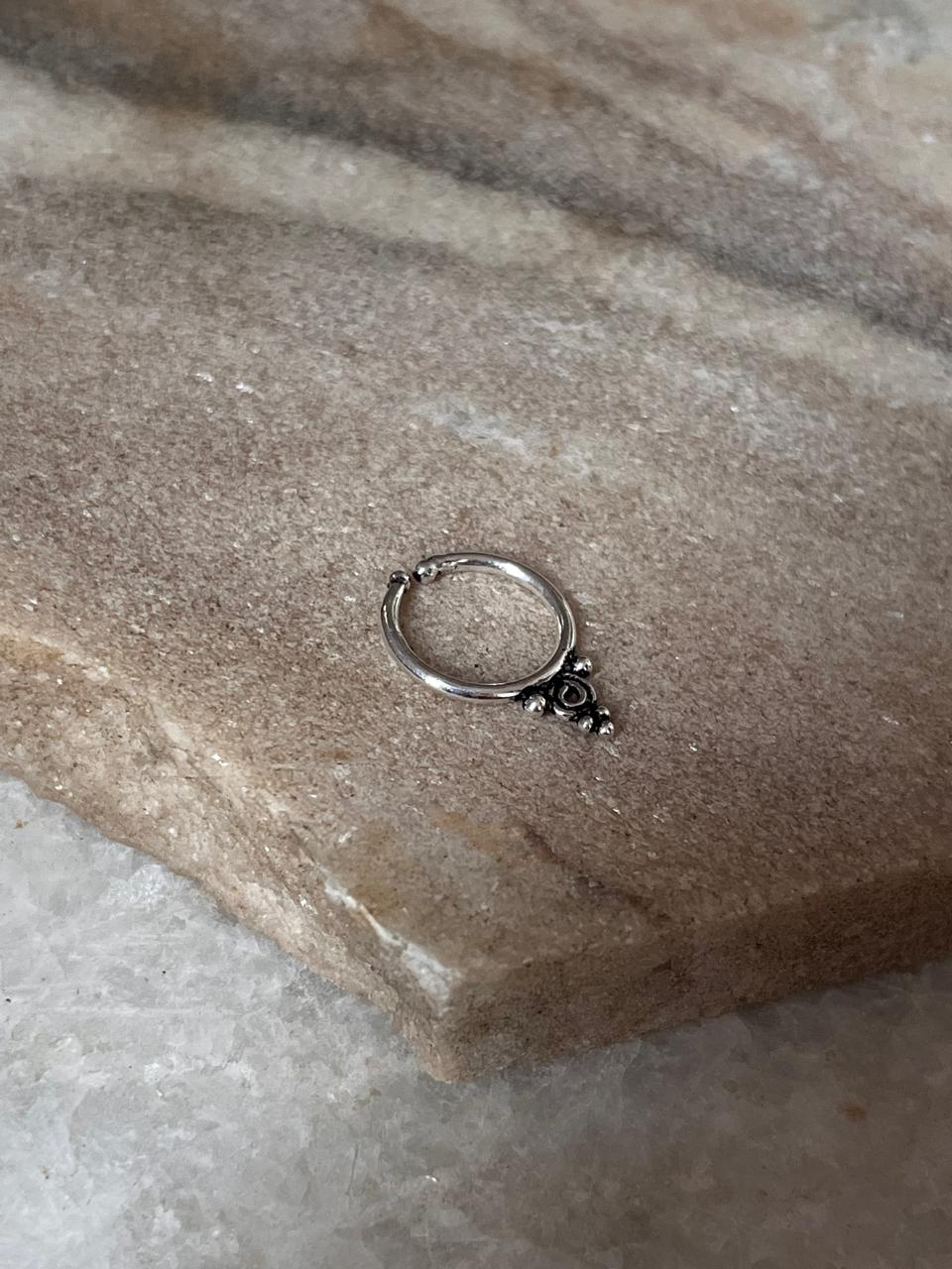 Tribal Spiral Septum 925 Sterling Silver Clip On- Design 12