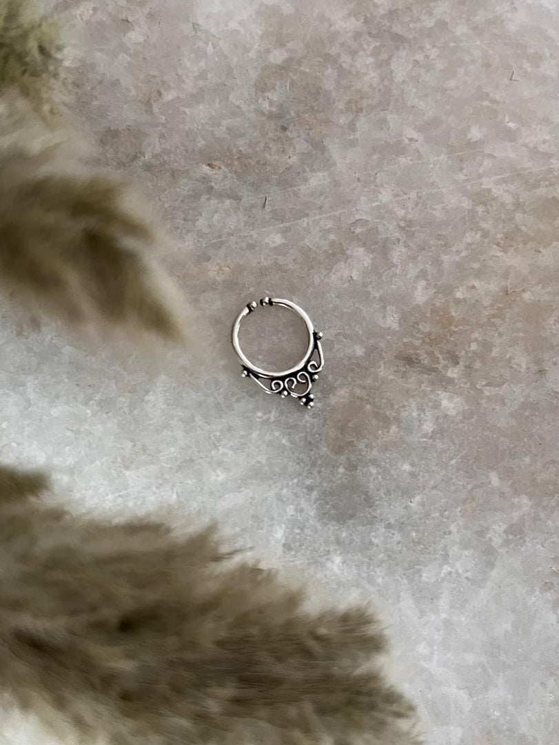 Tribal Septum 925 Sterling Silver Clip On- Design 8