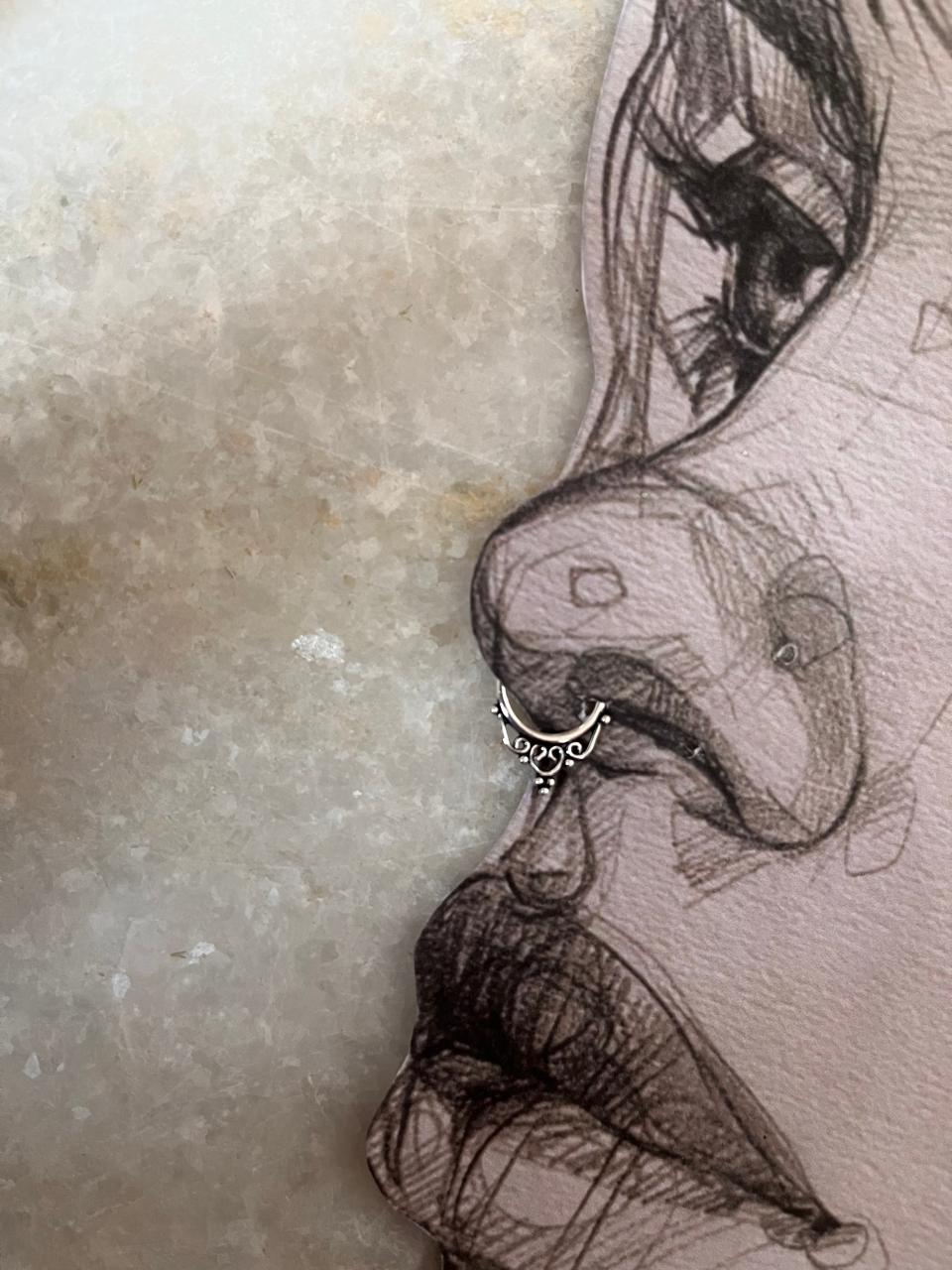 Tribal Septum 925 Sterling Silver Clip On- Design 8