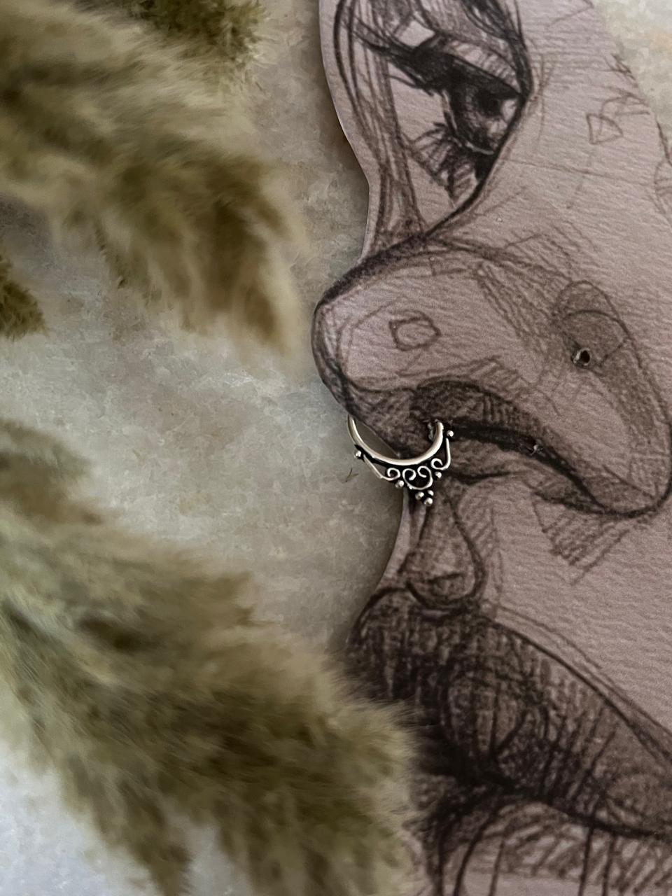 Tribal Septum 925 Sterling Silver Clip On- Design 8