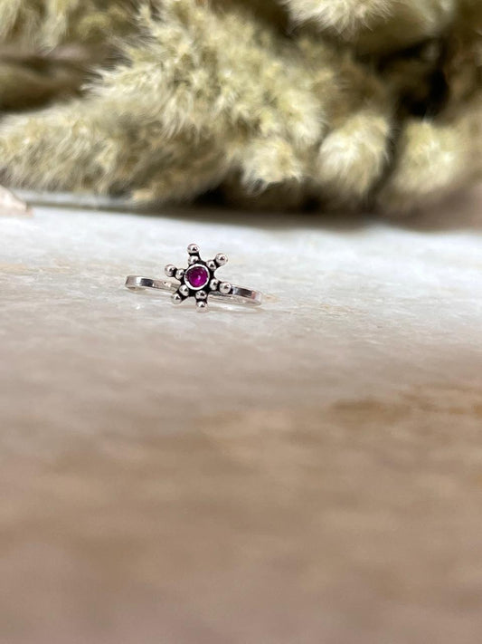 Pink Rawa Floral Nose / Helix 925 Sterling Silver Clip On