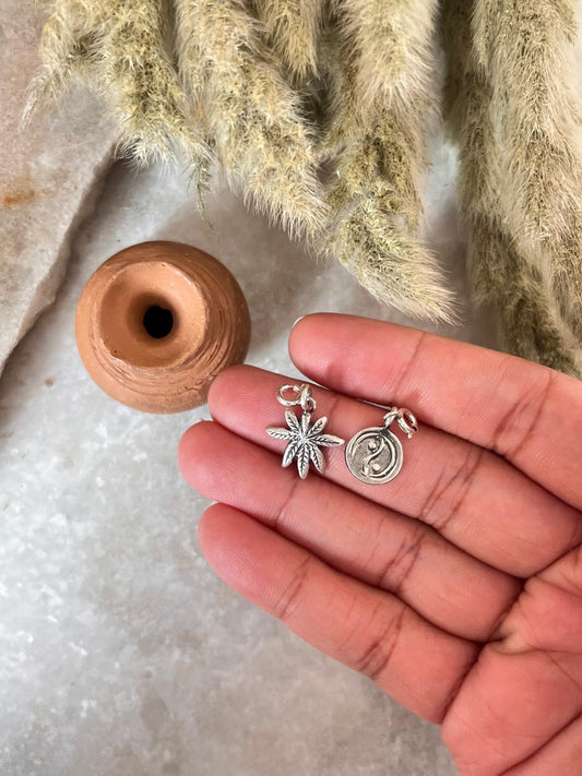 Hemp & Yin Yang Combo 925 Sterling Silver Charm Pendant  