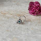 Tribal Rawa Green Cz Stone Wired Back 925 Sterling Silver Nose pin