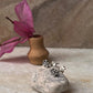 Flower White Cz Stone Studs 925 Sterling Silver Earrings