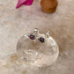 Dainty leaf pink CZ studs in sterling silver for women  