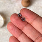 925 silver leaf-shaped stud earrings with pink cubic zirconia