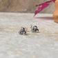 925 silver flower design earrings with sparkling white CZ