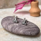 Flower White CZ Stone Studs 925 Sterling Silver Earrings  
