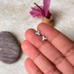 Trendy sterling silver flower earrings with white CZ stones  