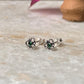Flower Green Cz Stone Studs 925 Sterling Silver Earrings