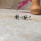 Flower Green Cz Stone Studs 925 Sterling Silver Earrings