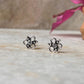 Flower White CZ Stone Studs 925 Sterling Silver Earrings  