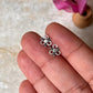 925 sterling silver white cubic zirconia flower studs
