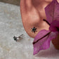 Rawa Flower Green Cz Stone Studs 925 Sterling Silver Earrings