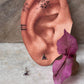Handcrafted 925 sterling silver rawa studs with pink CZ stones  