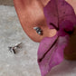 Antique White CZ Stone Studs 925 Sterling Silver Earrings  