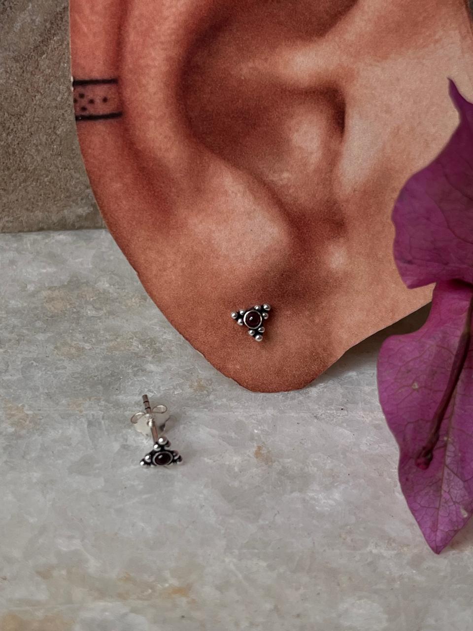 Elegant rawa pink CZ stone stud earrings in sterling silver