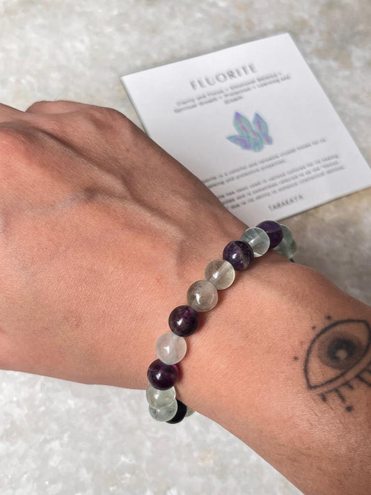 Fluorite Natural Crystal Bracelet 8MM