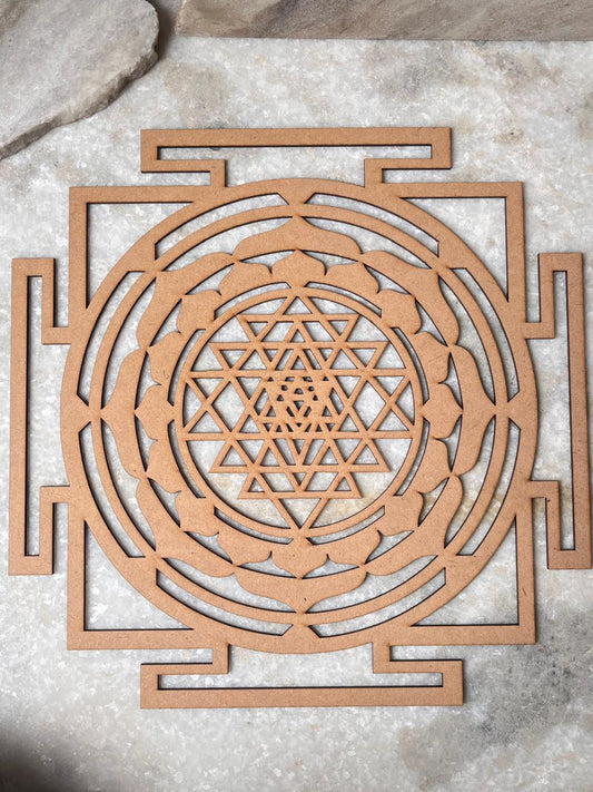 Wooden Shree Yantra For Decor