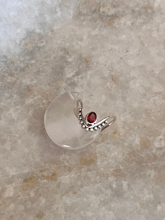 Garnet Rawa Vanki 925 Sterling Silver Ring