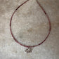 Pink Tourmaline Natural Crystal With Lotus Charm 925 Sterling Silver Choker Necklace