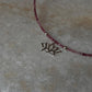 Pink Tourmaline Natural Crystal With Lotus Charm 925 Sterling Silver Choker Necklace