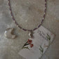 Amethyst & Fresh Water Rice Pearl Natural Crystal With Cherub Angel Charm 925 Sterling Silver Choker Necklace
