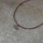 Pink Tourmaline Natural Crystal With Lotus Charm 925 Sterling Silver Choker Necklace
