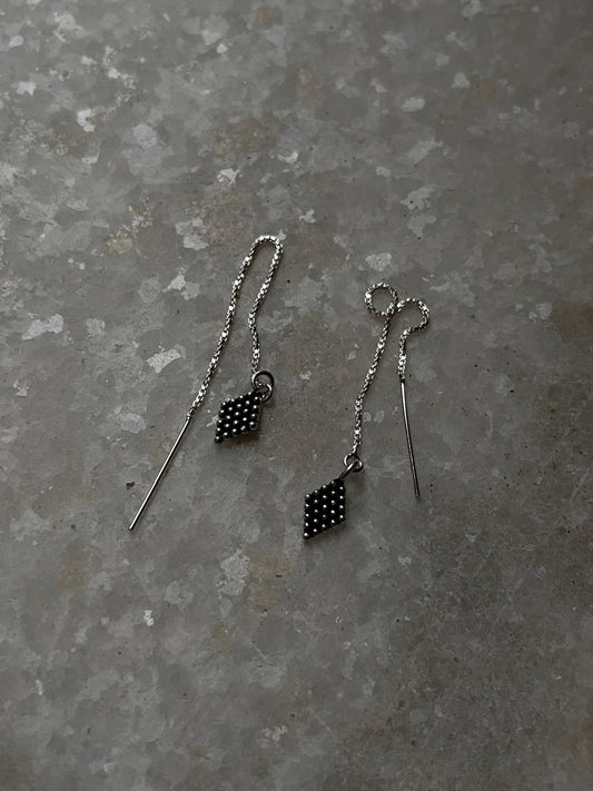 Tribal rawa handcrafted threader earrings 925 sterling silver  