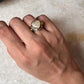 Baroque Pearl Heart Rustic Fusion Handcrafted 925 Sterling Silver Ring