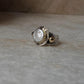 Baroque Pearl Round Rustic Fusion Handcrafted 925 Sterling Silver Ring