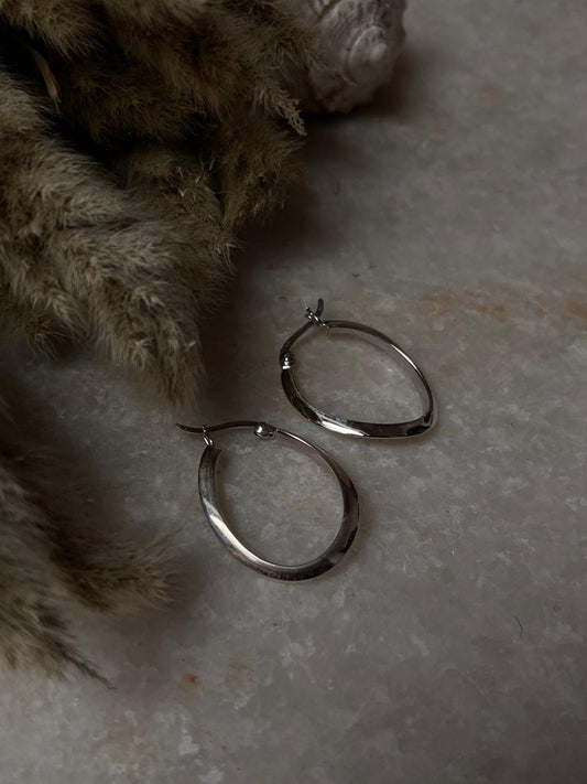 Chunky Italian U Statement 925 Sterling Silver Hoops