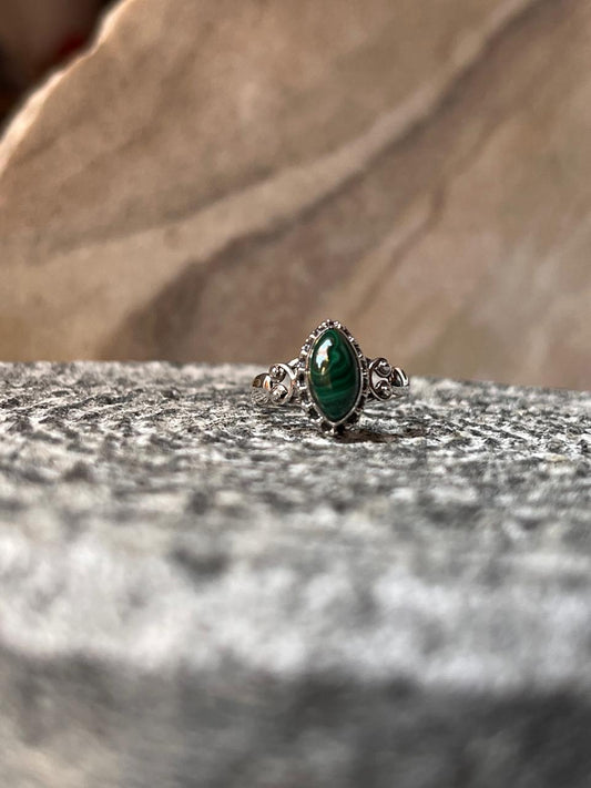 Malachite Boho Rawa 925 Sterling Silver Ring