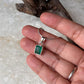 Minimalist Green Onyx Rectangular Pendant in 925 Silver