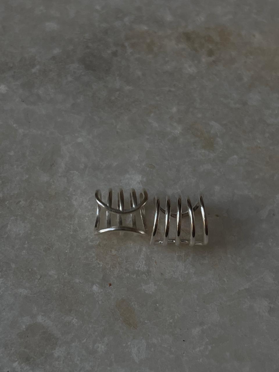 925 Sterling Silver Helix Ear Cuff with Line Design  