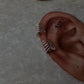 Striped Lines Design Clip-On Ear Cuff in Silver