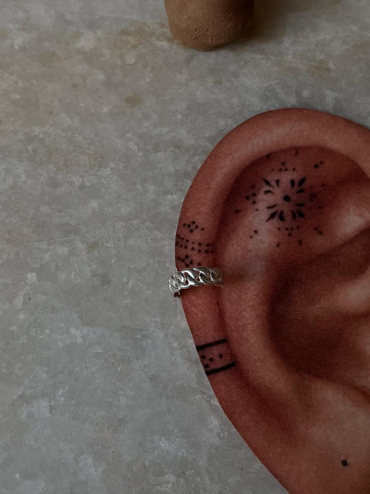 Link Clip-On Helix Ear Cuff in 925 Sterling Silver 