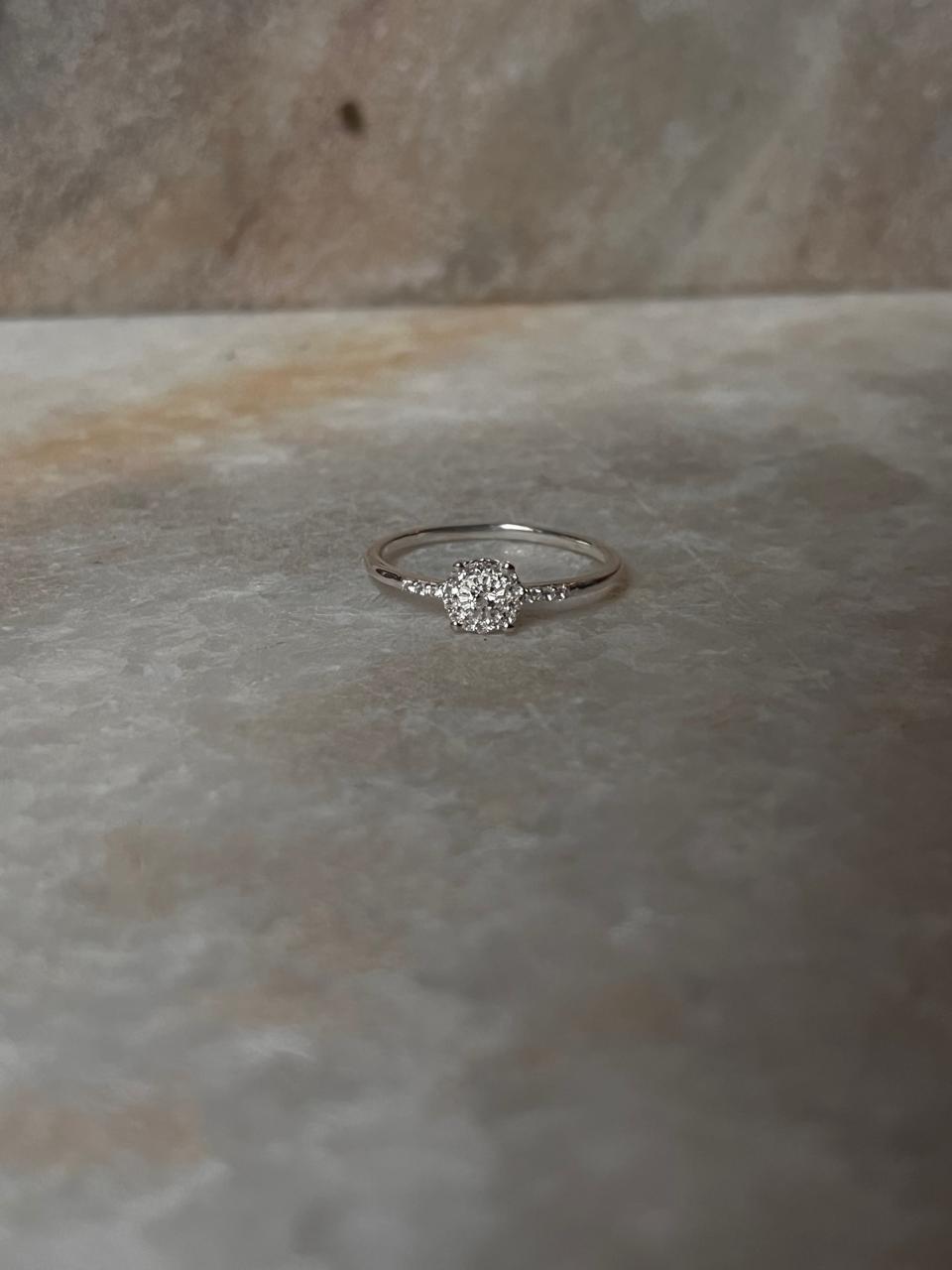 White Topaz Solitaire 925 Sterling Silver Ring