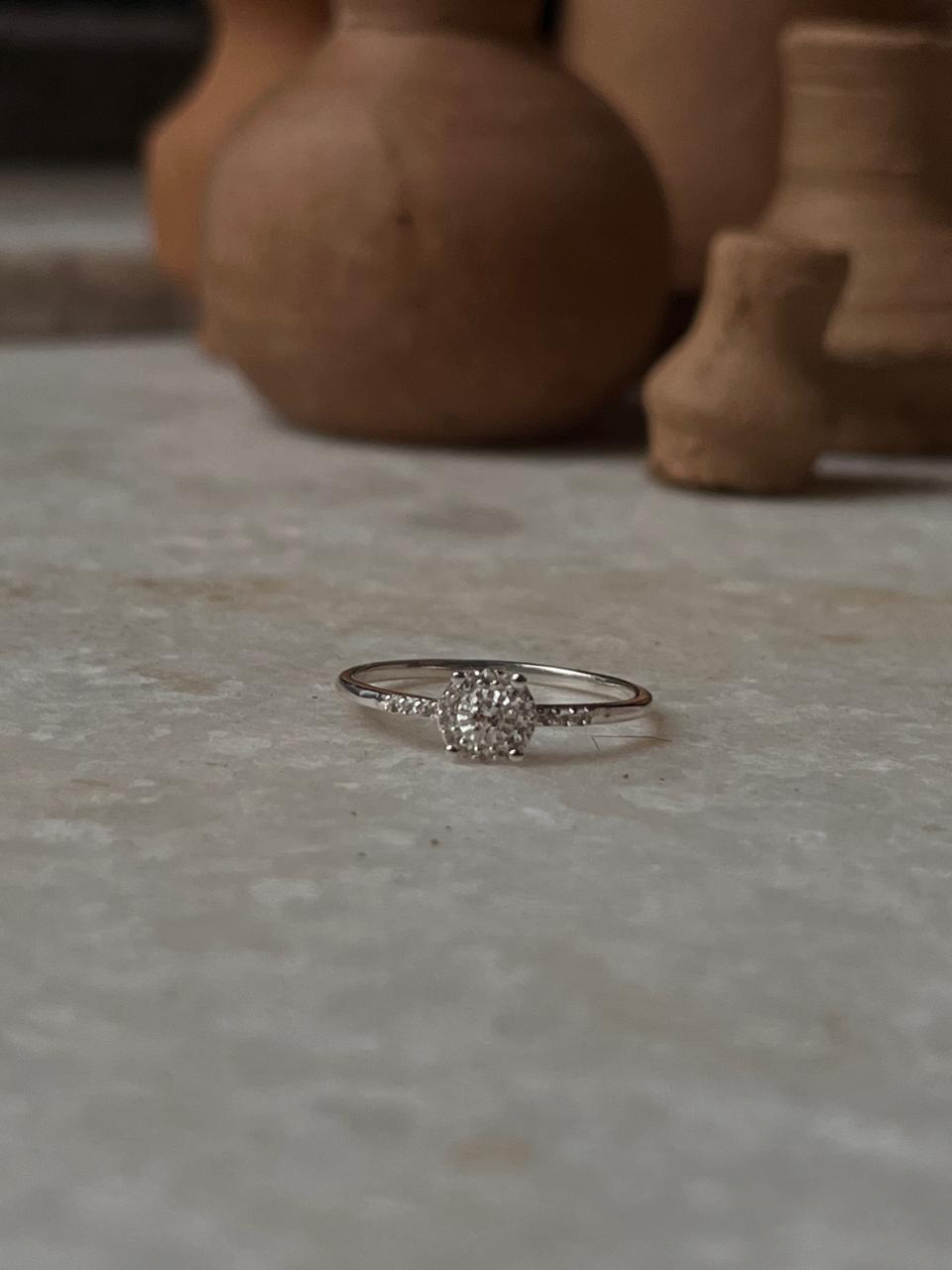 White Topaz Solitaire 925 Sterling Silver Ring