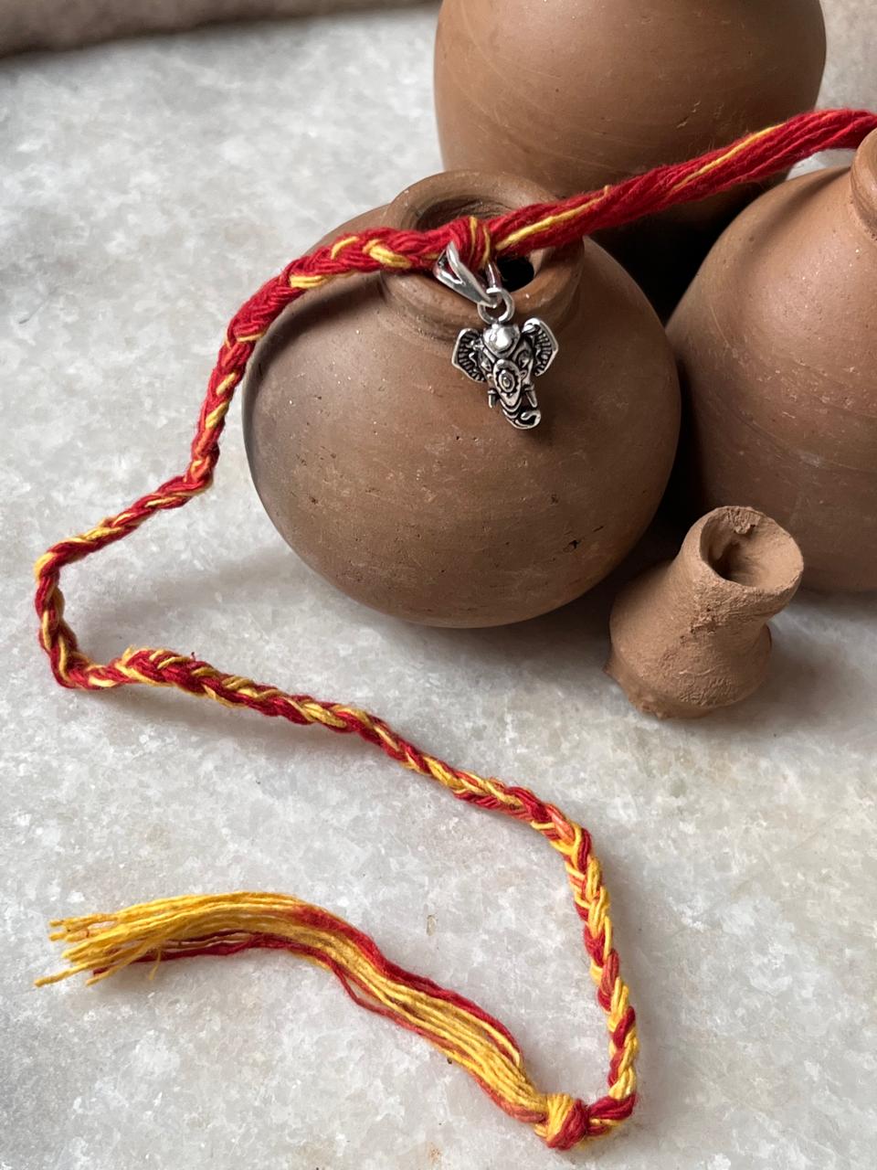 925 Sterling Silver Ganesh Ji Rakhi – Reusable Design
