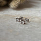 925 Silver Round CZ Push Back Earrings 4mm